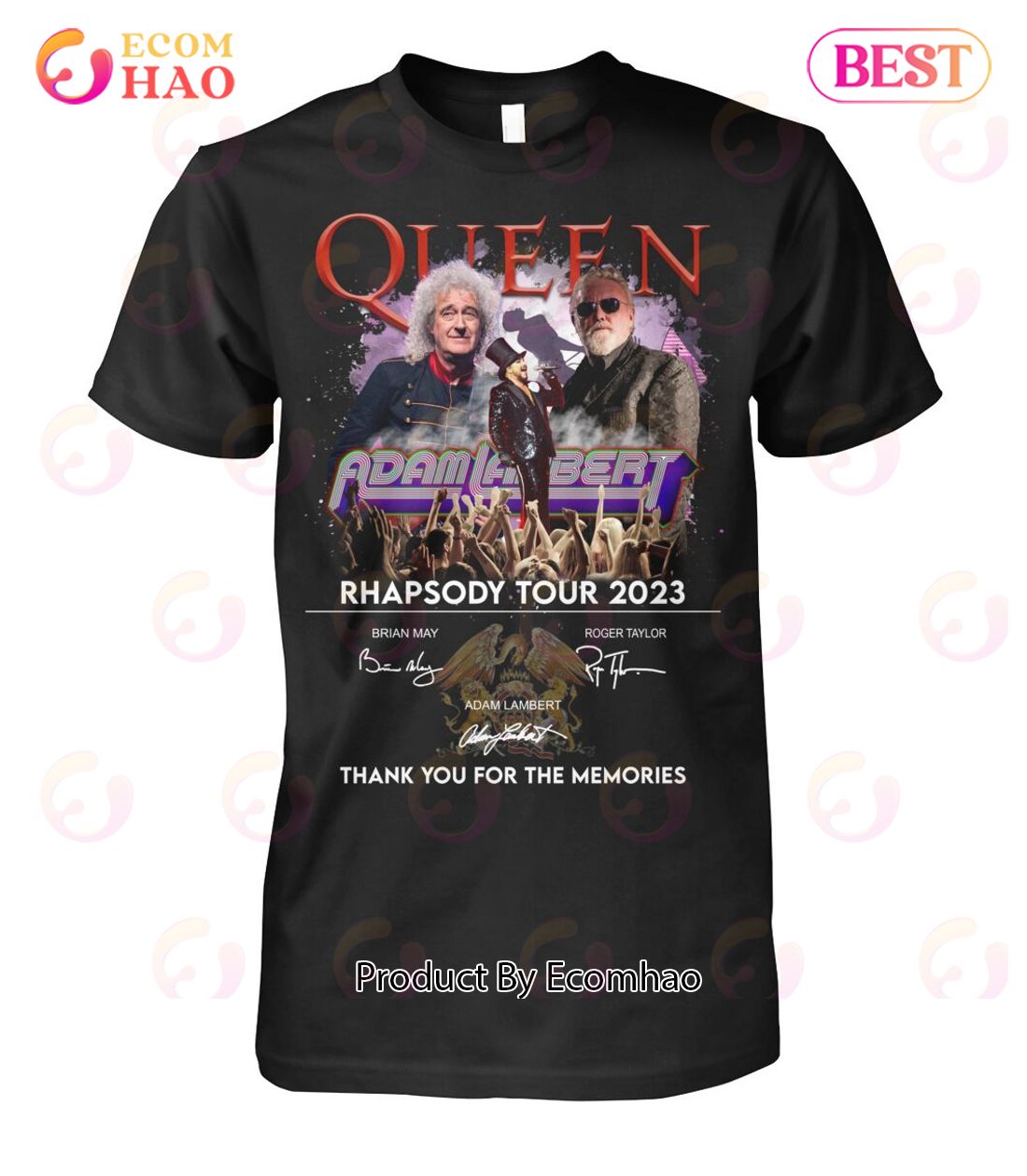 Queen And Adam Lambert Rhapsody Tour 2023 Thank You For The Memories T-Shirt