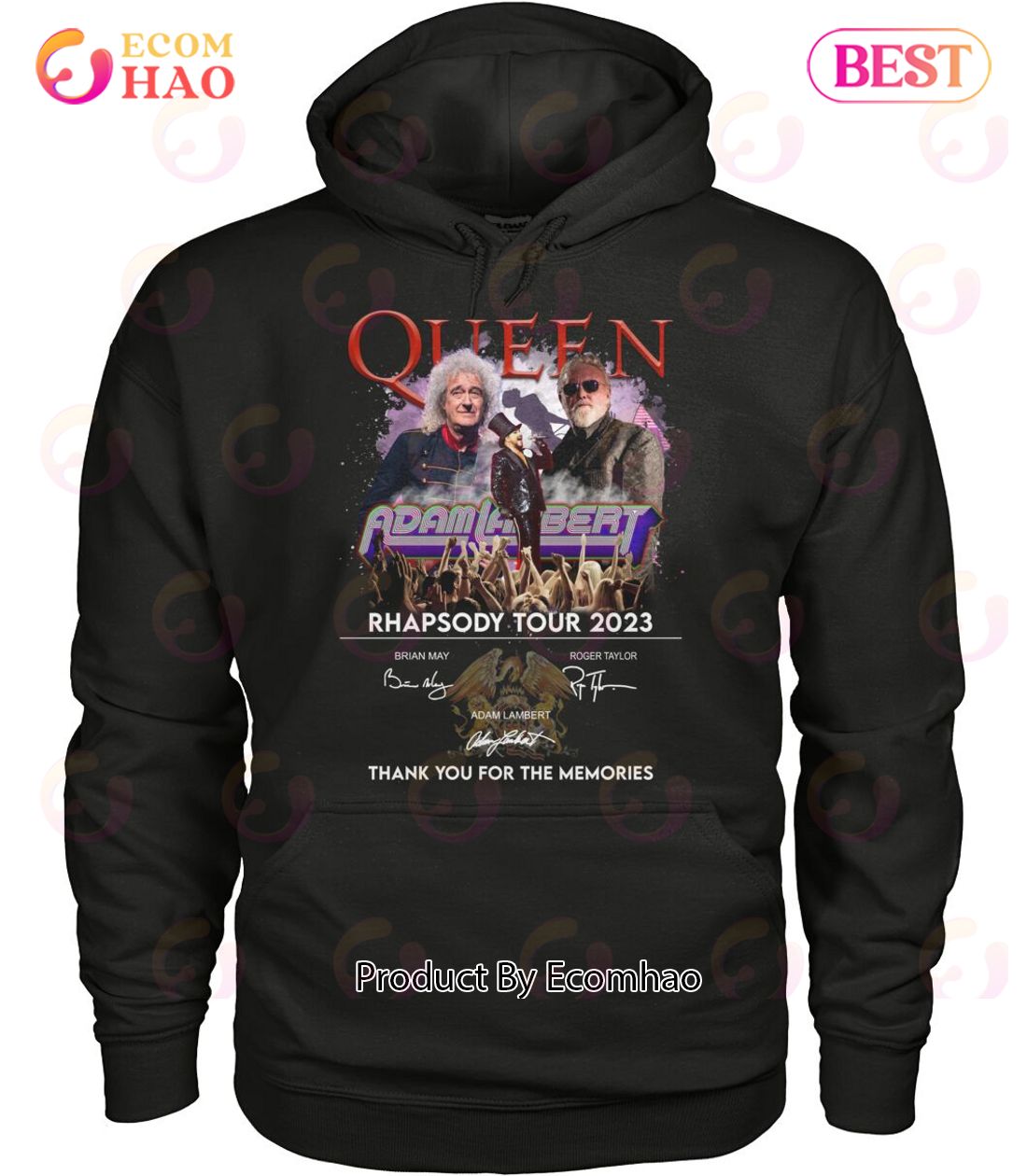 Queen And Adam Lambert Rhapsody Tour 2023 Thank You For The Memories T-Shirt