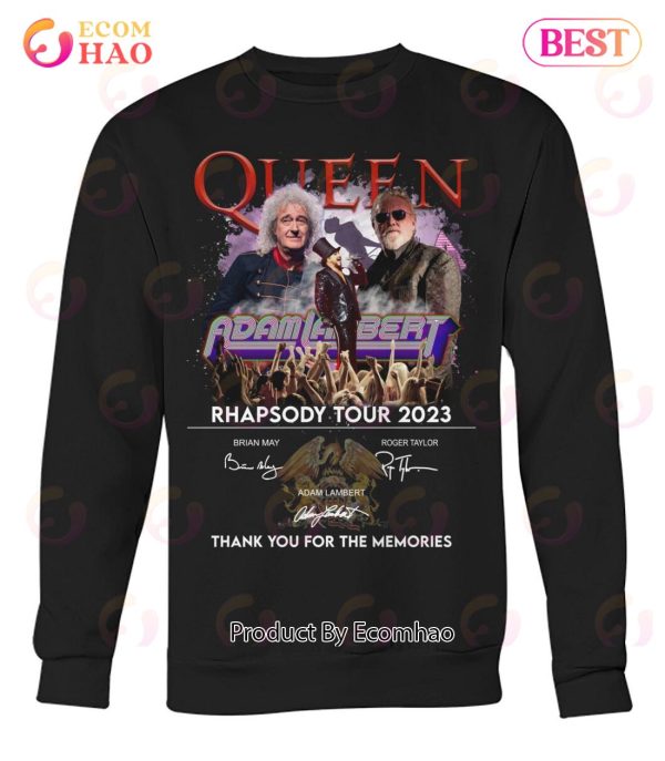 Queen And Adam Lambert Rhapsody Tour 2023 Thank You For The Memories T-Shirt