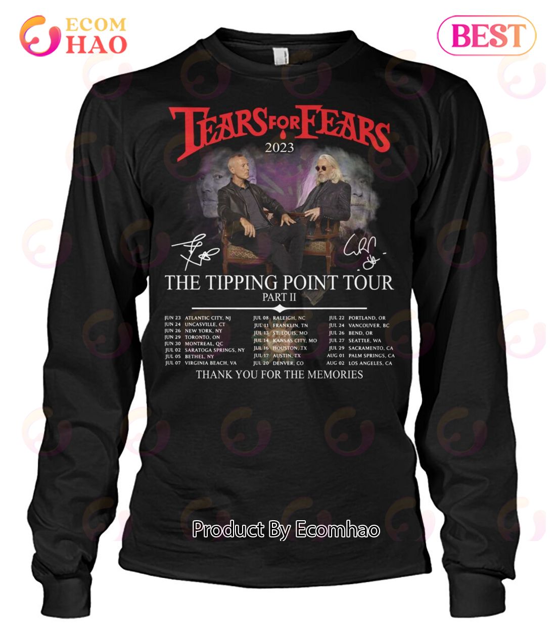 Tears For Fears The Tipping Point Tour 2023 Shirt Band Classic