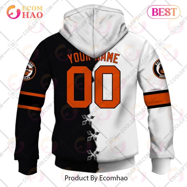 Personalized MLB Baltimore Orioles Mix Jersey 3D Hoodie