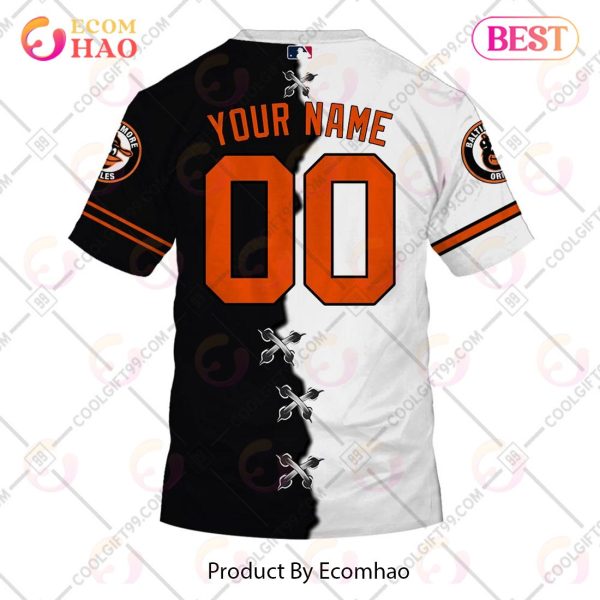 Personalized MLB Baltimore Orioles Mix Jersey 3D Hoodie