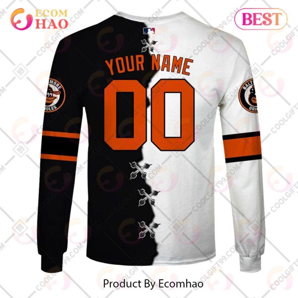 Personalized MLB Baltimore Orioles Mix Jersey 3D Hoodie