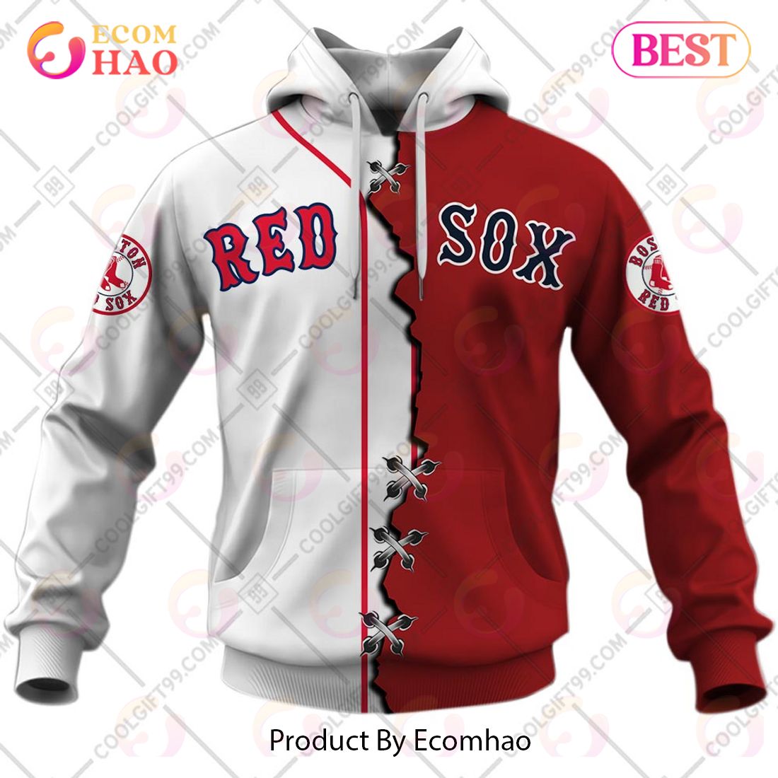 Red Sox Hoodie 3D Red Blue Black Camo Boston Red Sox Gift