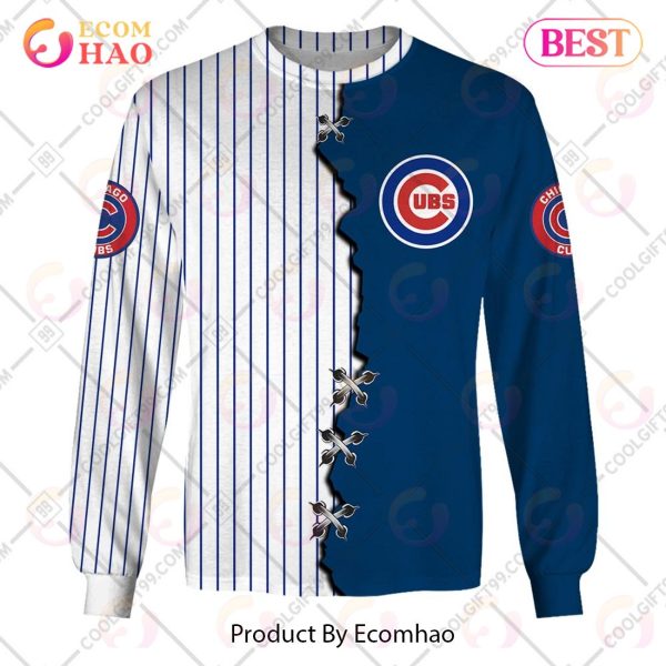 Personalized MLB Chicago Cubs Mix Jersey 3D Hoodie