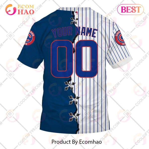 Personalized MLB Chicago Cubs Mix Jersey 3D Hoodie