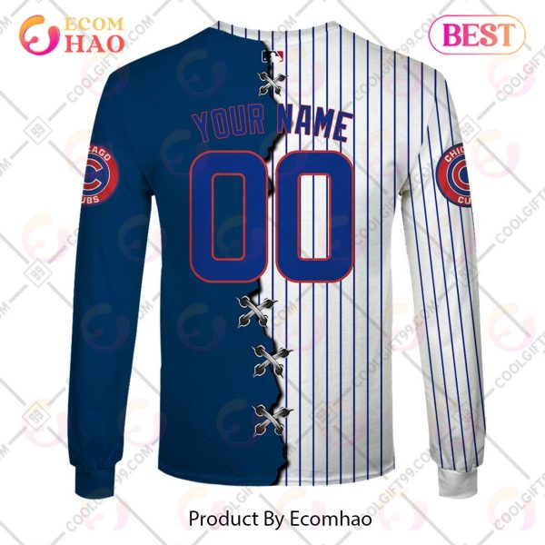 Personalized MLB Chicago Cubs Mix Jersey 3D Hoodie