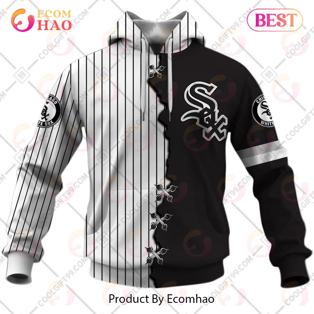 Best Selling Product] Custom MLB Chicago White Sox Mix Golf Style Polo Shirt