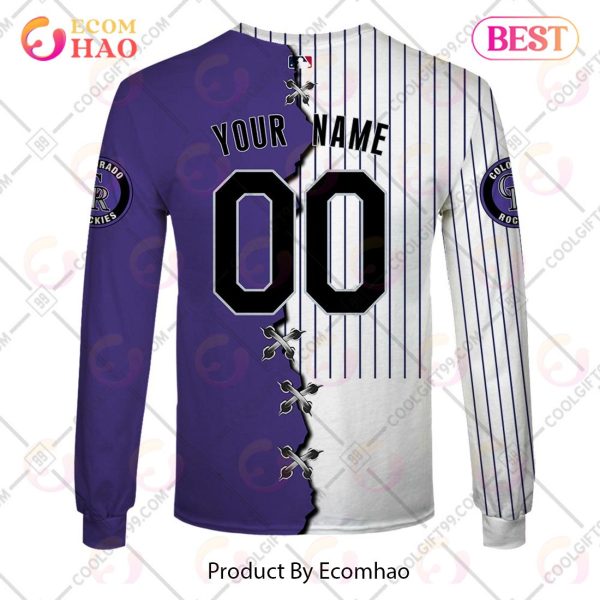 Personalized MLB Colorado Rockies Mix Jersey 3D Hoodie