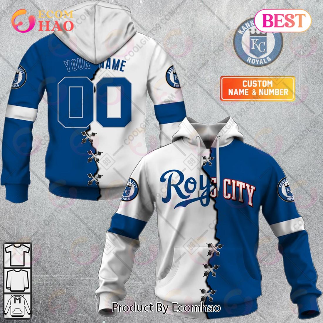 Kansas City Royals 3D Hoodie Zipper MLB For Fans Men Women - T-shirts Low  Price