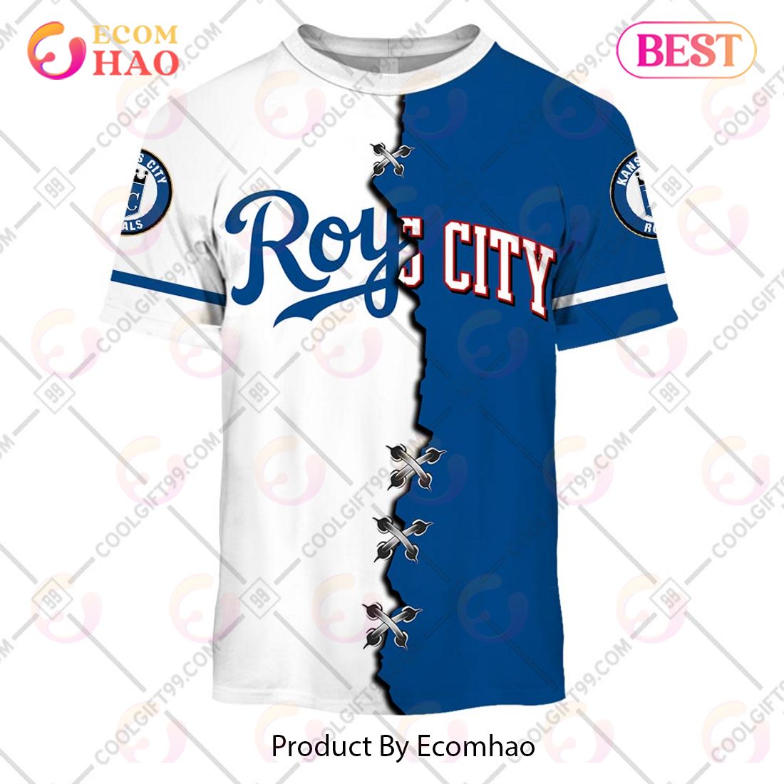 Kansas City Royals MLB Custom Number And Name 3D Hoodie For Men