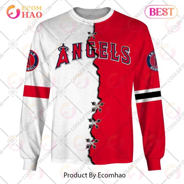 Personalized MLB Los Angeles Angels Mix Jersey 3D Hoodie