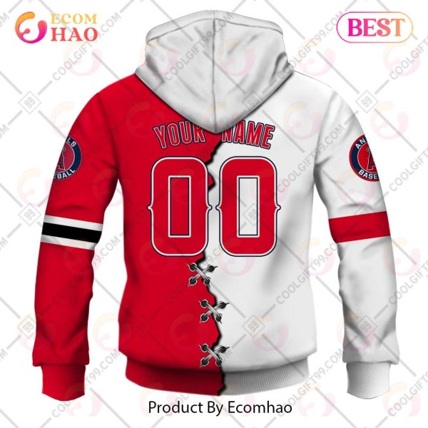 Personalized MLB Los Angeles Angels Mix Jersey 3D Hoodie