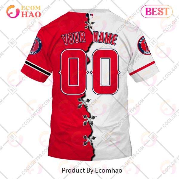 Personalized MLB Los Angeles Angels Mix Jersey 3D Hoodie