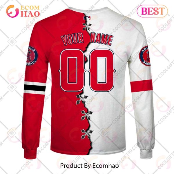 Personalized MLB Los Angeles Angels Mix Jersey 3D Hoodie