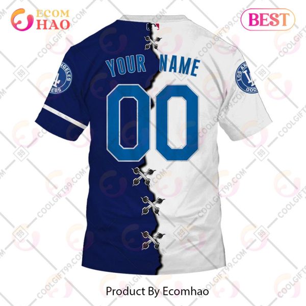 Personalized MLB Los Angeles Dodgers Mix Jersey 3D Hoodie