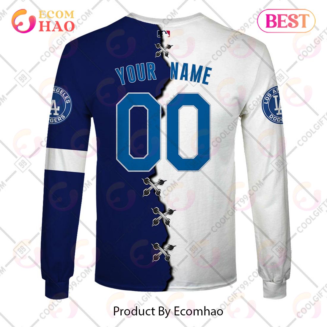 MLB Los Angeles Dodgers Mix Jersey Custom Personalized Hoodie Shirt -  Growkoc