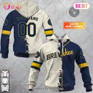 Personalized MLB Milwaukee Brewers Mix Jersey 3D Hoodie