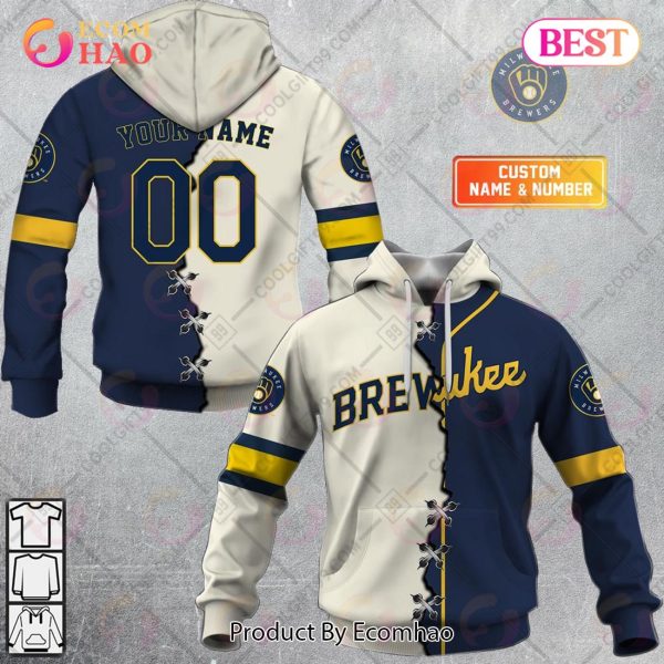 Personalized MLB Milwaukee Brewers Mix Jersey 3D Hoodie