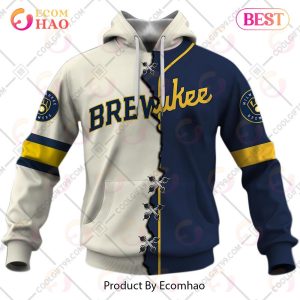 Personalized MLB Milwaukee Brewers Mix Jersey 3D Hoodie