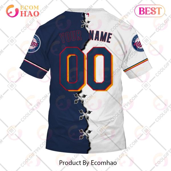 Personalized MLB Minnesota Twins Mix Jersey 3D Hoodie