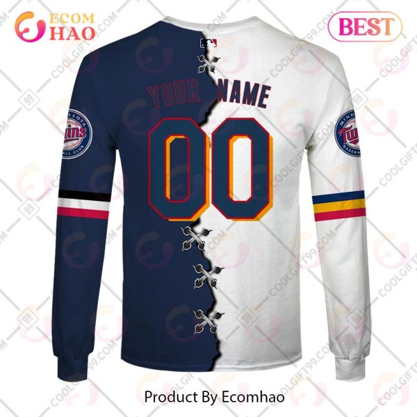 Personalized MLB Minnesota Twins Mix Jersey 3D Hoodie