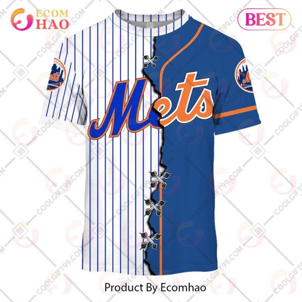 Personalized MLB New York Mets Mix Jersey 3D Hoodie
