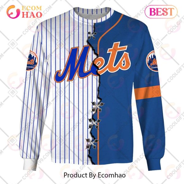 Personalized MLB New York Mets Mix Jersey 3D Hoodie