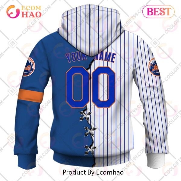 Personalized MLB New York Mets Mix Jersey 3D Hoodie