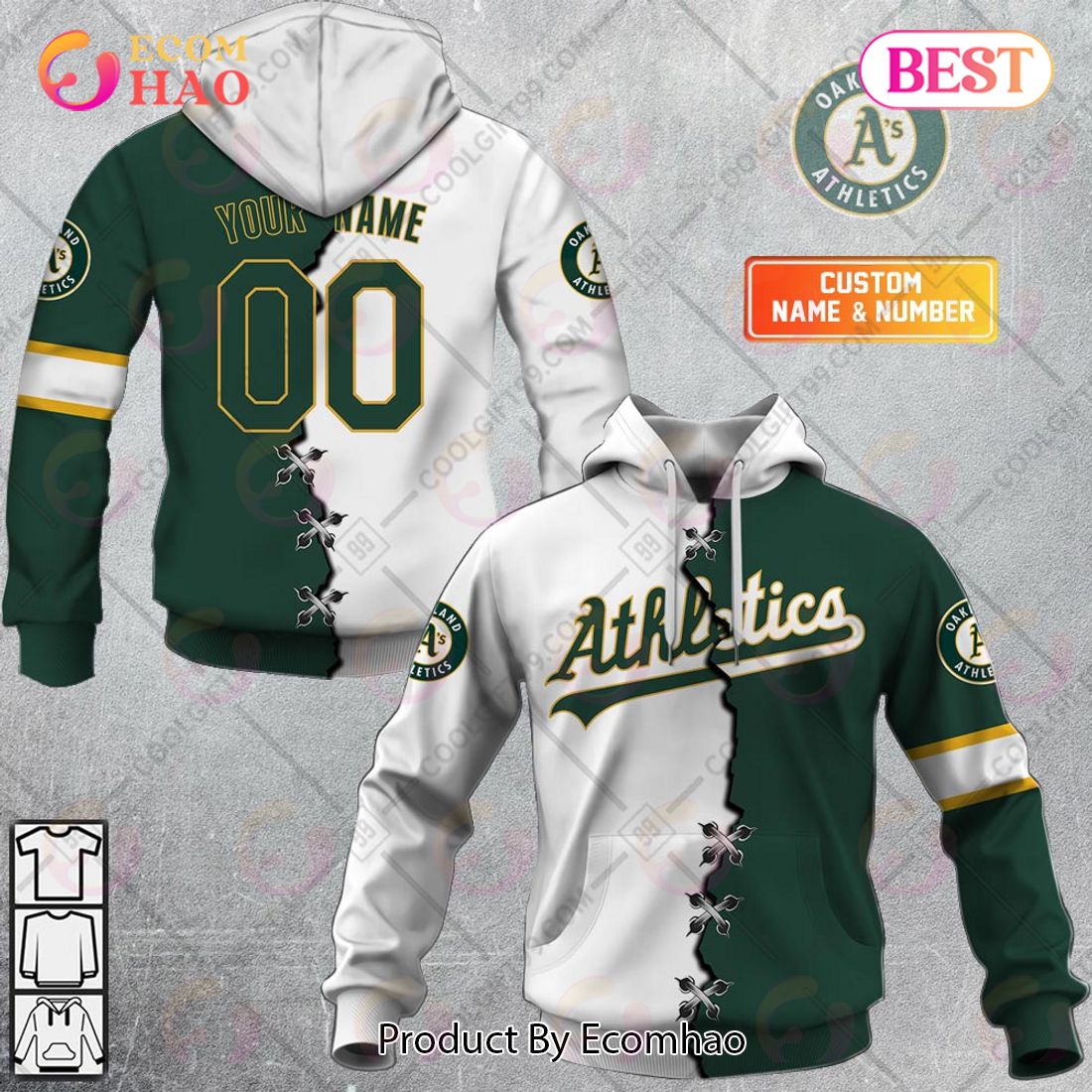 Oakland Athletics MLB Personalized Hunting Camouflage Hoodie T