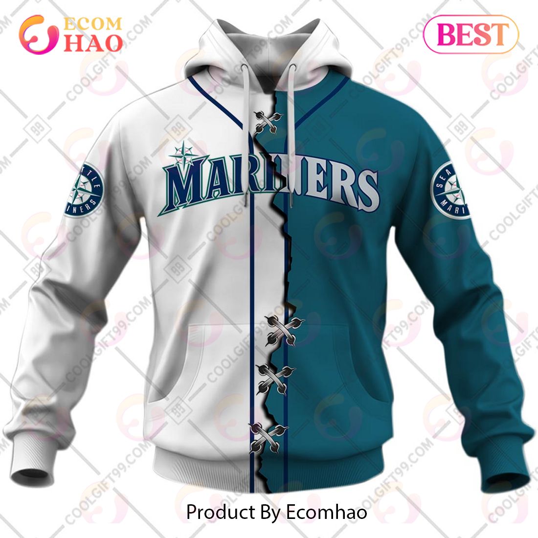 Seattle Mariners MLB Personalized Hunting Camouflage Hoodie T