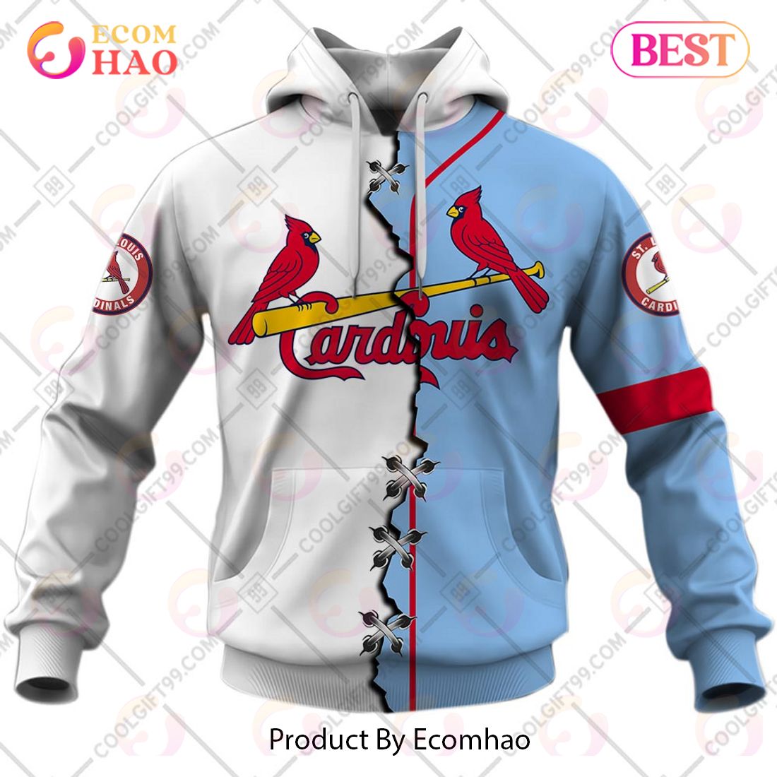 MLB St. Louis Cardinals Red Camo 3D Pullover Hoodie For Fans