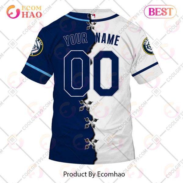 Personalized MLB Tampa Bay Rays Mix Jersey 3D Hoodie