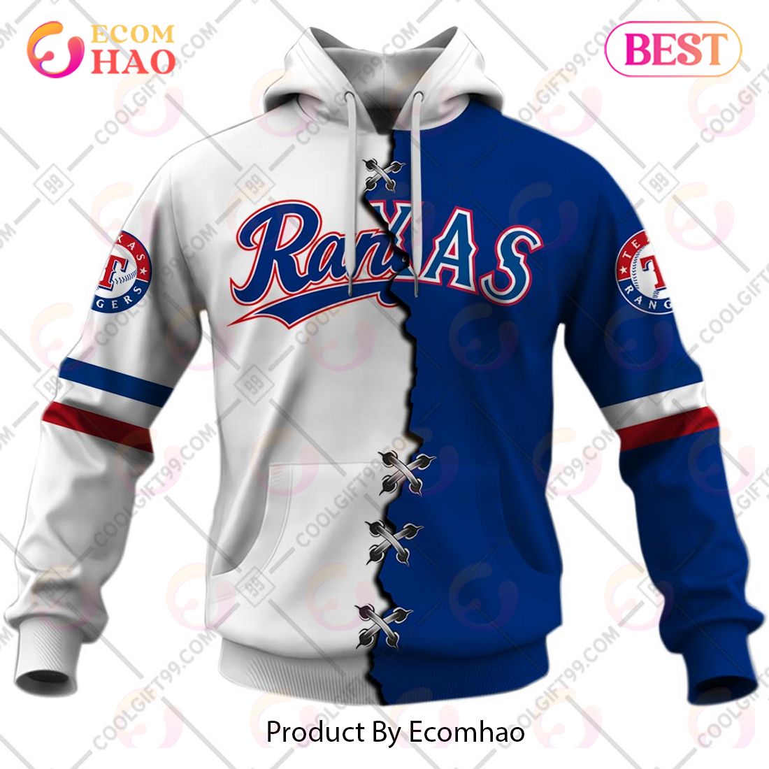 MLB Texas Rangers Camo 3D Hoodie Printed Zip Hoodie, Texas Rangers