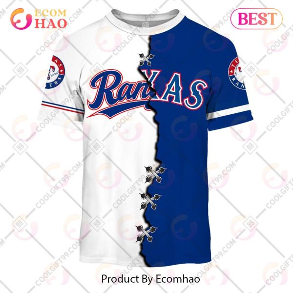 Personalized MLB Texas Rangers Mix Jersey 3D Hoodie