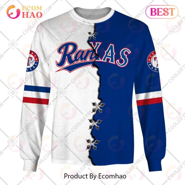 Personalized MLB Texas Rangers Mix Jersey 3D Hoodie