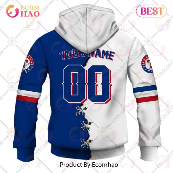 Personalized MLB Texas Rangers Mix Jersey 3D Hoodie