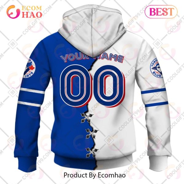 Personalized MLB Toronto Blue Jays Mix Jersey 3D Hoodie