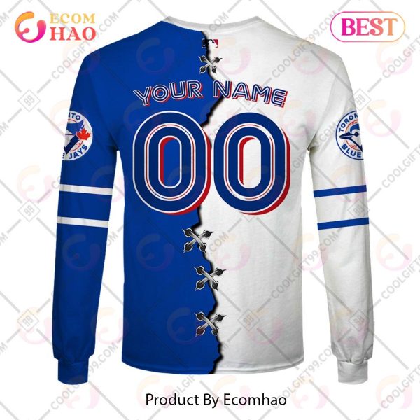 Personalized MLB Toronto Blue Jays Mix Jersey 3D Hoodie