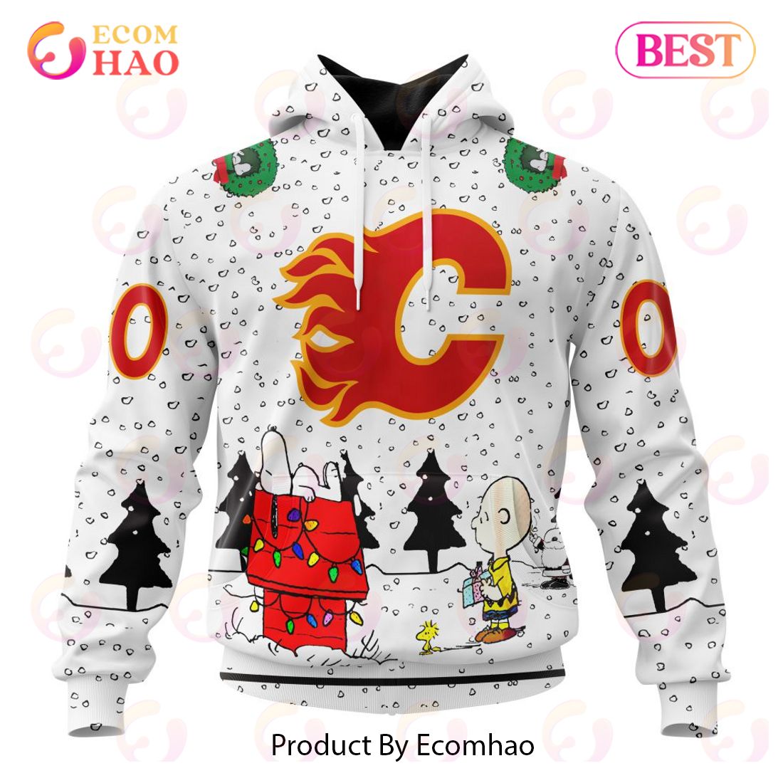 NHL Calgary Flames Special Peanuts Design 3D Hoodie