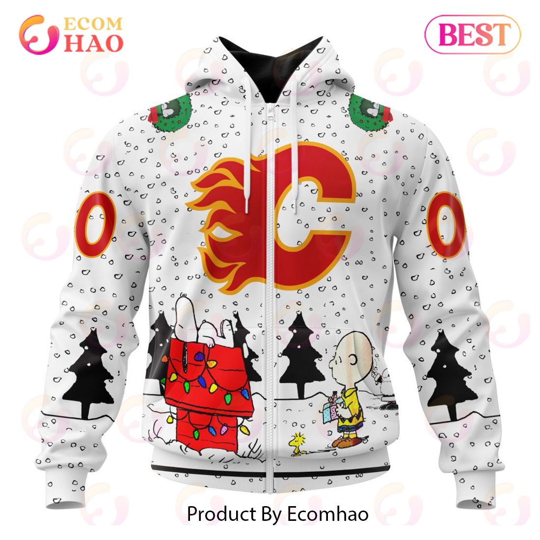 NHL Calgary Flames Special Peanuts Design 3D Hoodie