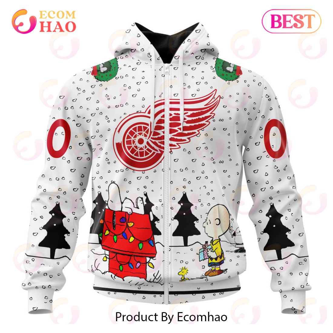 NHL Detroit Red Wings Special Peanuts Design 3D Hoodie