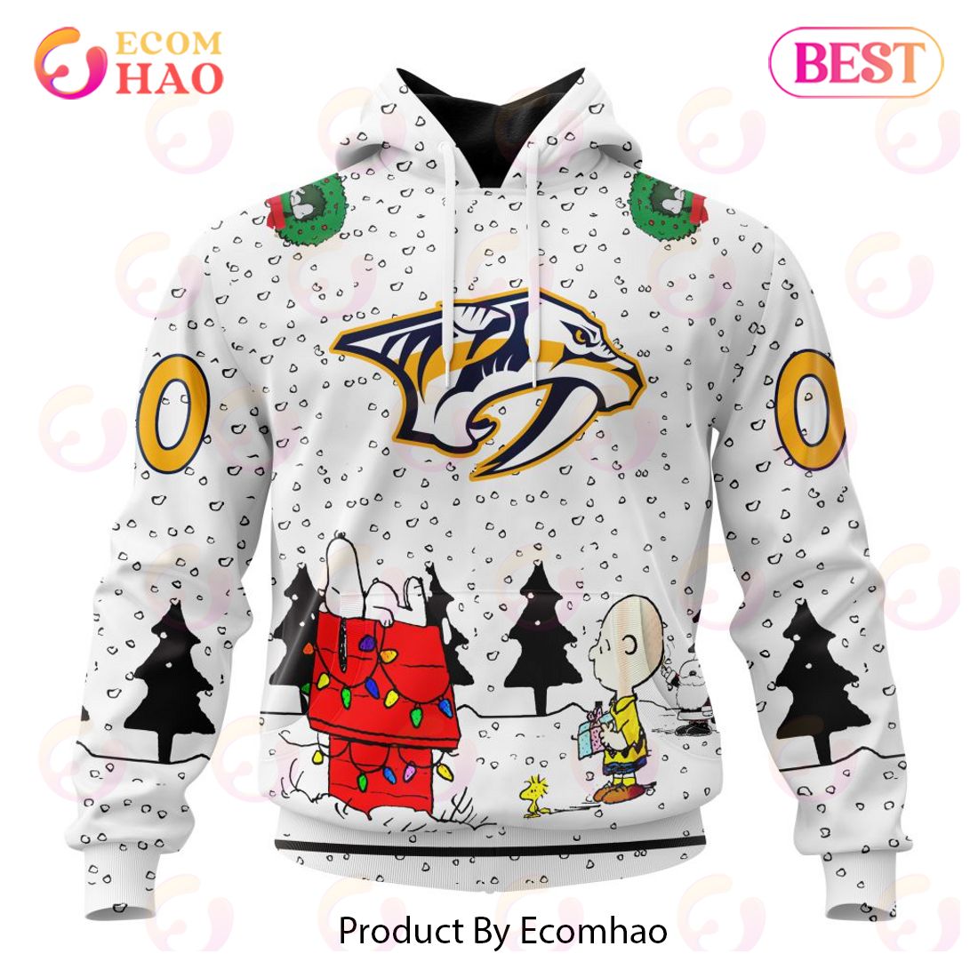 NHL Nashville Predators Special Peanuts Design 3D Hoodie