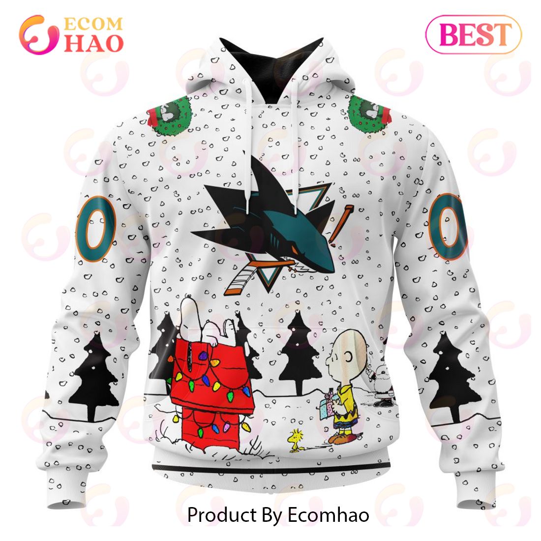 NHL San Jose Sharks Special Peanuts Design 3D Hoodie