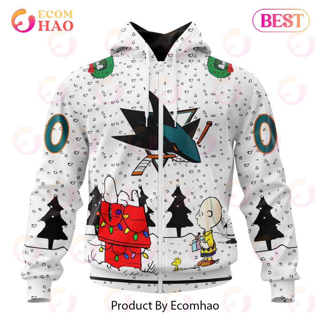 NHL San Jose Sharks Special Peanuts Design 3D Hoodie