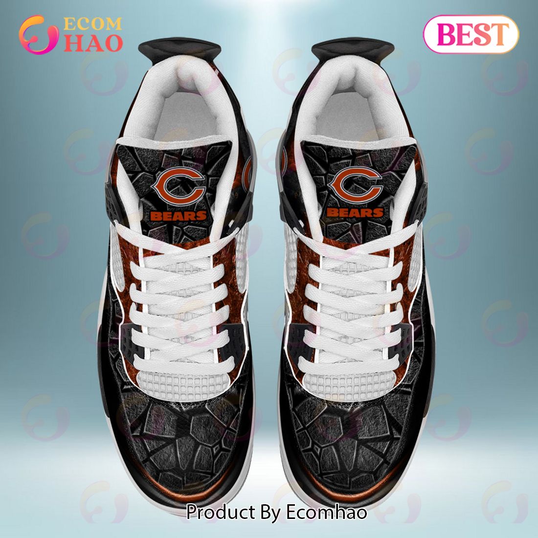 Chicago Bears Paint Air Jordan 4 Custom Name Shoes