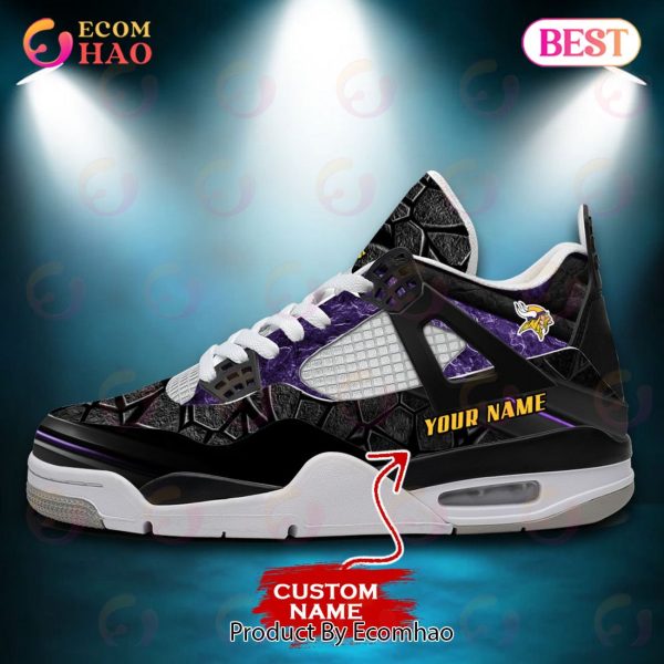 Custom Name NFL Minnesota Vikings Personalized Air Jordan 4 Shoes, Sneaker  - Ecomhao Store