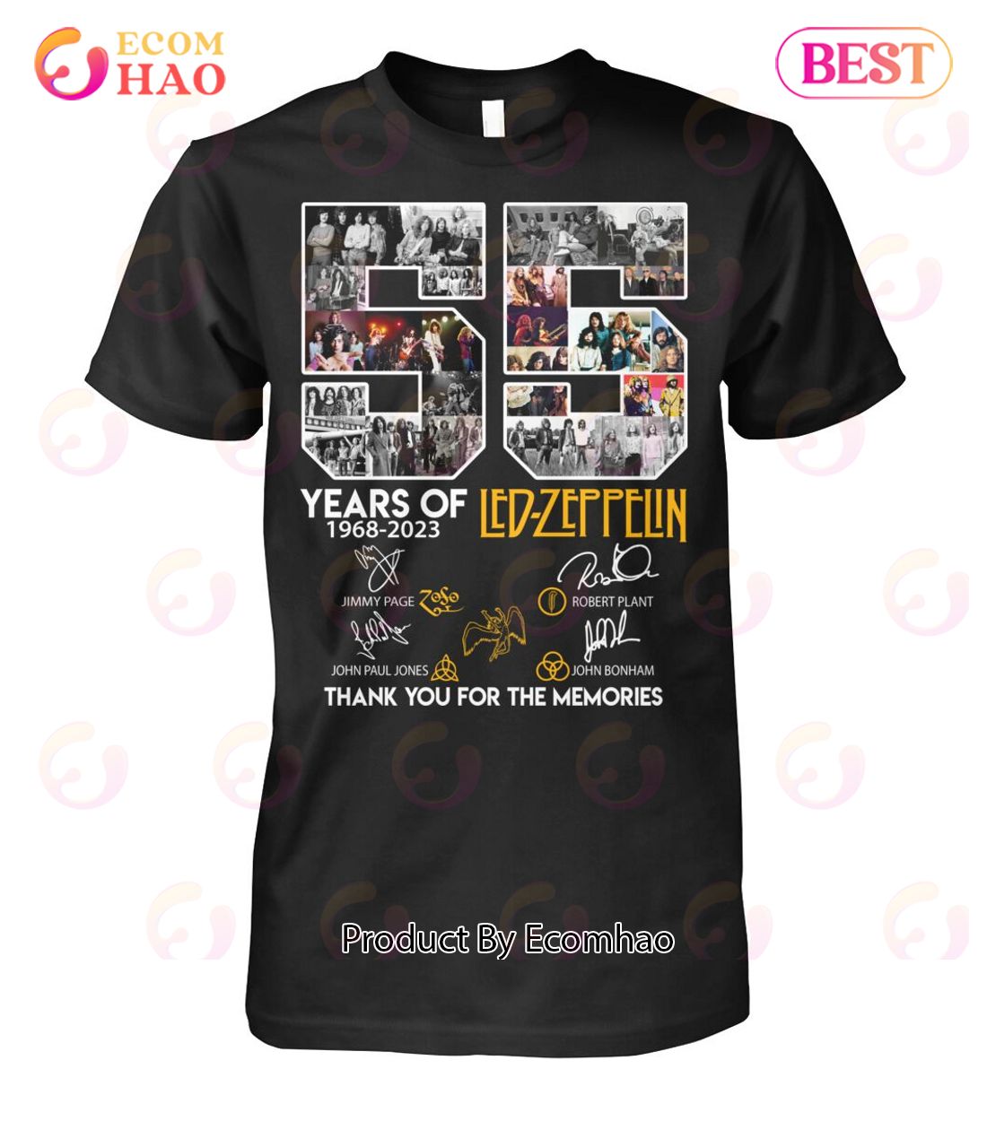 55 Years Of 1968 – 2023 Led Zeppelin Thank You For The Memories T-Shirt