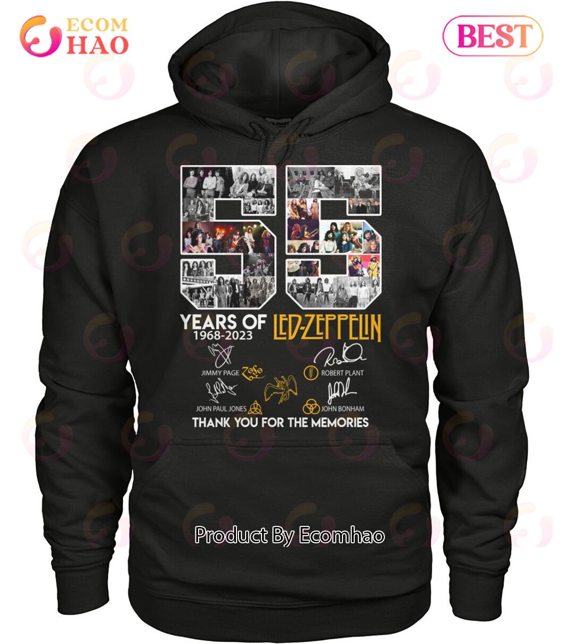 55 Years Of 1968 – 2023 Led Zeppelin Thank You For The Memories T-Shirt