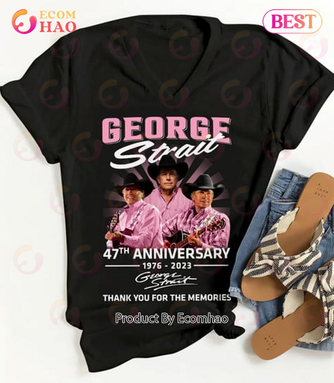 George Strait 47th Anniversary 1976 – 2023 Thank You For The Memories T-Shirt